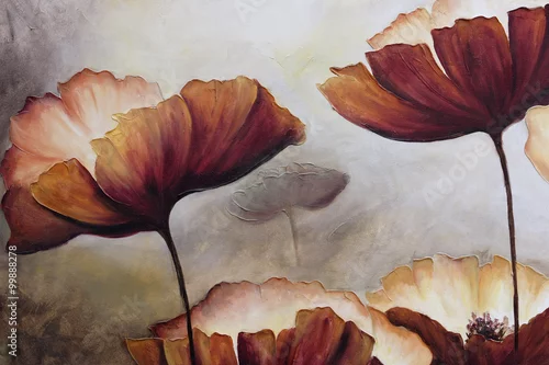 Obraz Malowanie maków z fakturą