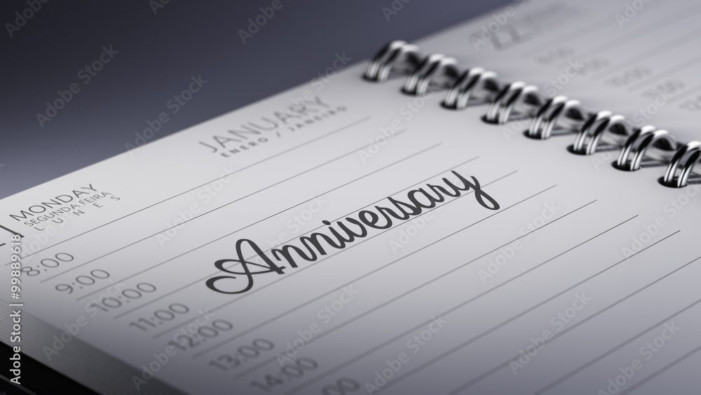 Closeup of a personal calendar setting an important date represe Closeup of a personal calendar setting an important date represe