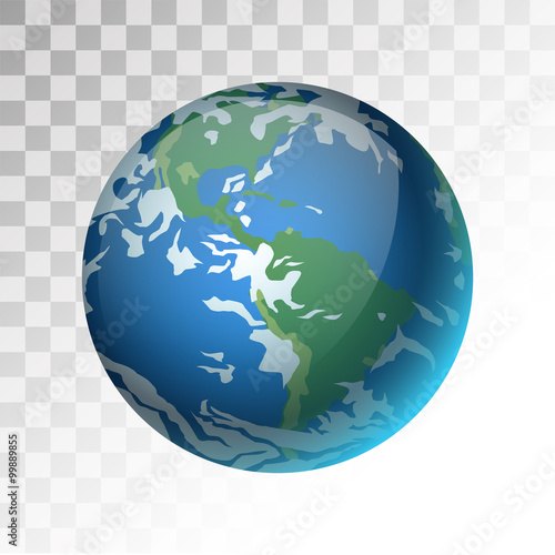 Earth planet 3d vector illustration