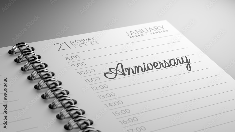 Closeup of a personal calendar setting an important date represe Closeup of a personal calendar setting an important date represe
