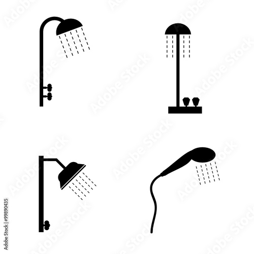 shower head vector in black