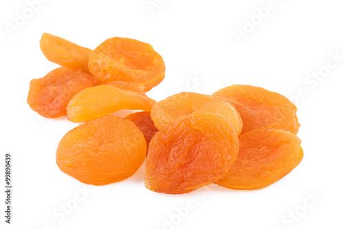 Dried Apricots Closeup White