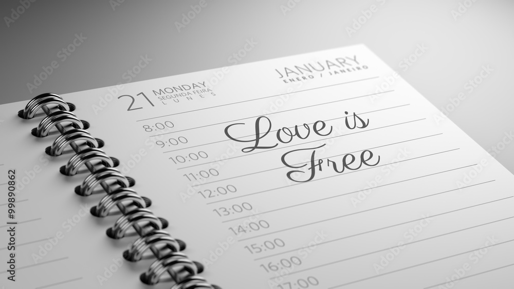 Closeup of a personal calendar setting an important date represe Closeup of a personal calendar setting an important date represe
