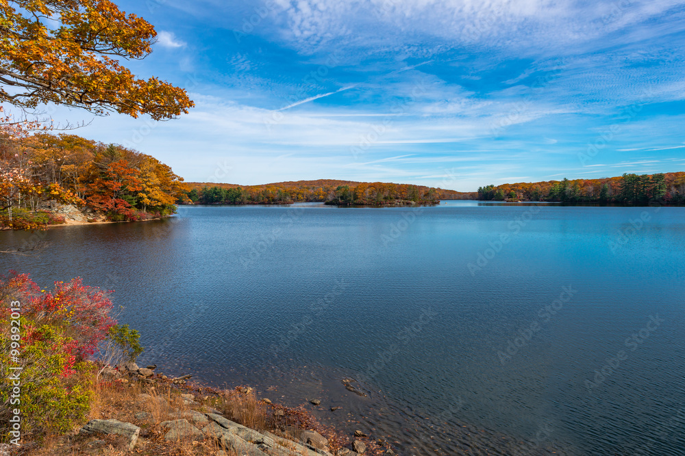 Naklejka premium Reflection,Lake Nawahunta New Jersey