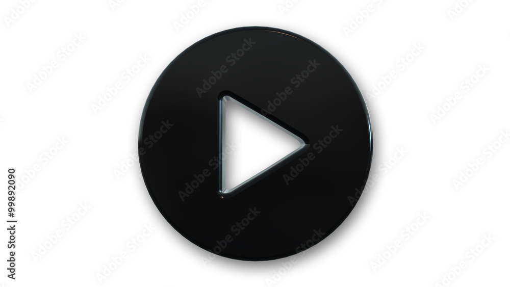Play button isolated on white background Play button isolated on white background