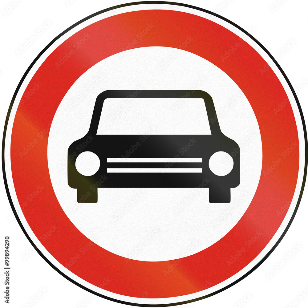 Road sign used in Slovakia - No cars Road sign used in Slovakia - No cars