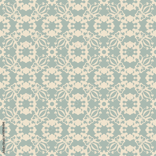 Elegant antique background image of round flower kaleidoscope pattern. 