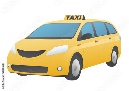 yellow taxi, vector illustration