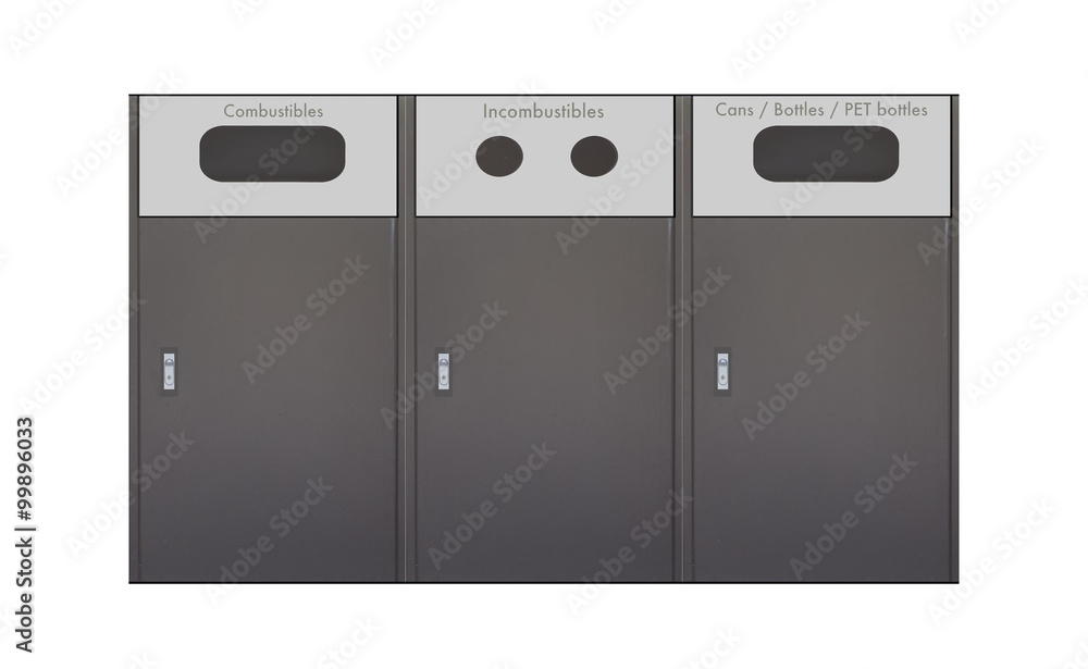 Different litter Bins For Collection Of Recycle Materials.. Different litter Bins For Collection Of Recycle Materials..