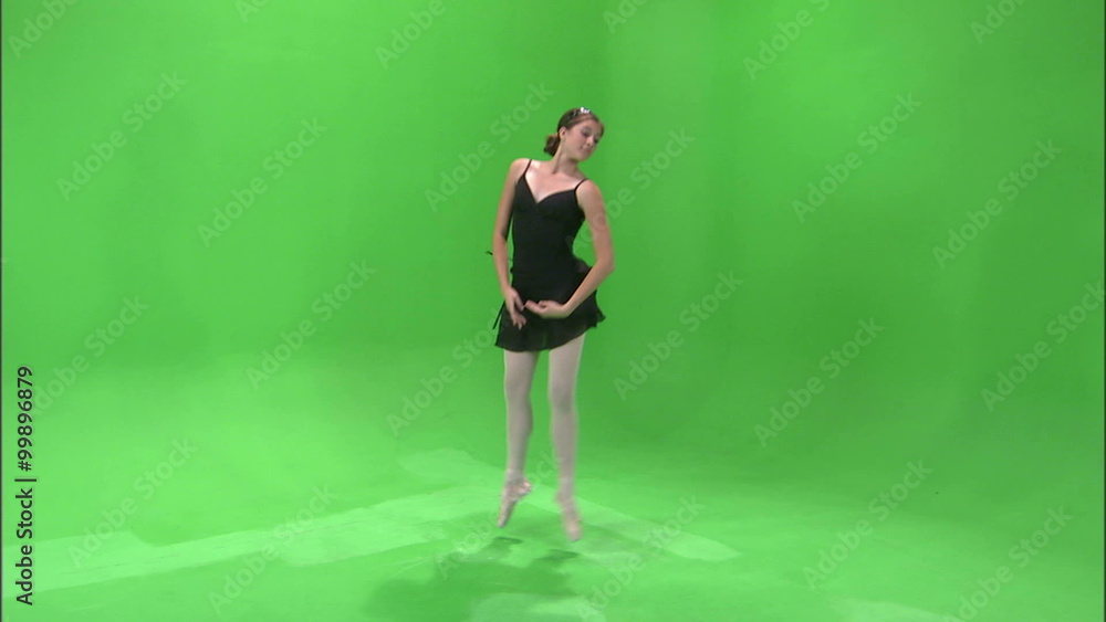 Shot of a ballerina dancing on a green screen. Shot of a ballerina dancing on a green screen.