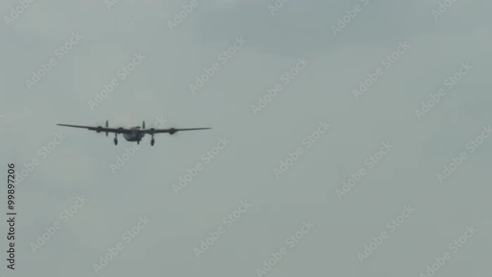 B-24 Liberator from World War II flies with undercarriage down. Recorded in 4K, ultra high definition. B-24 Liberator from World War II flies with undercarriage down. Recorded in 4K, ultra high definition.