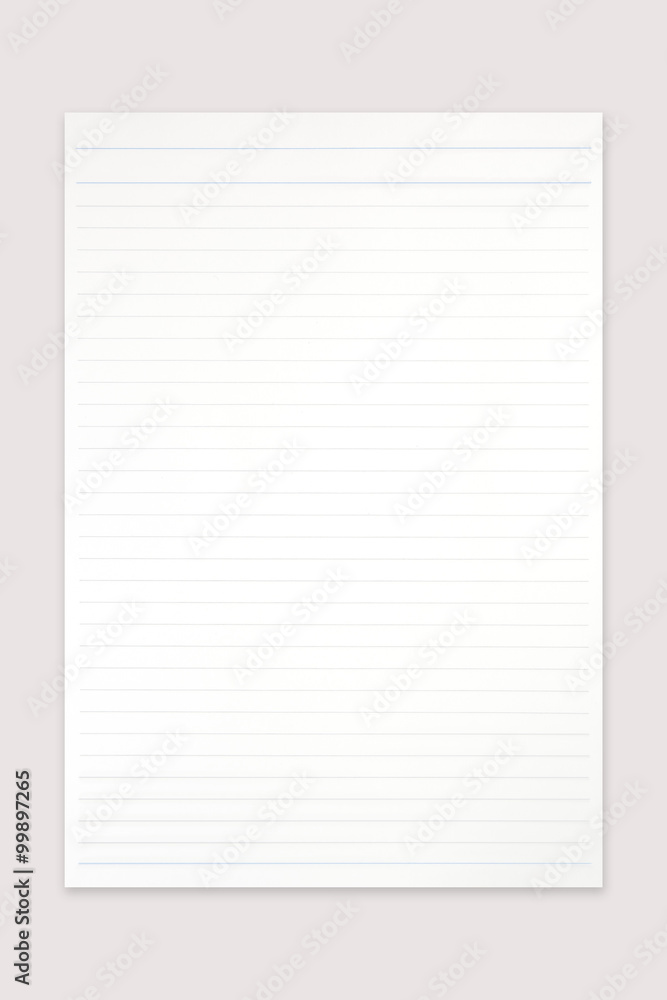 Blank white paper note and line on office table Blank white paper note and line on office table