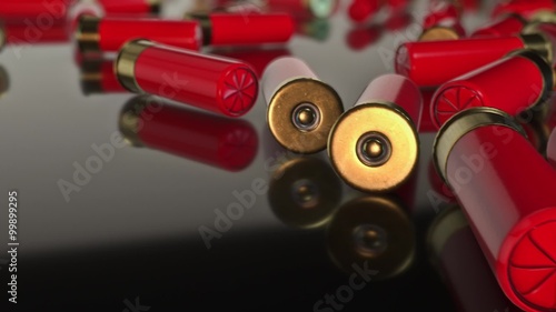 Messy Shotgun Shells on Reflective Surface 2