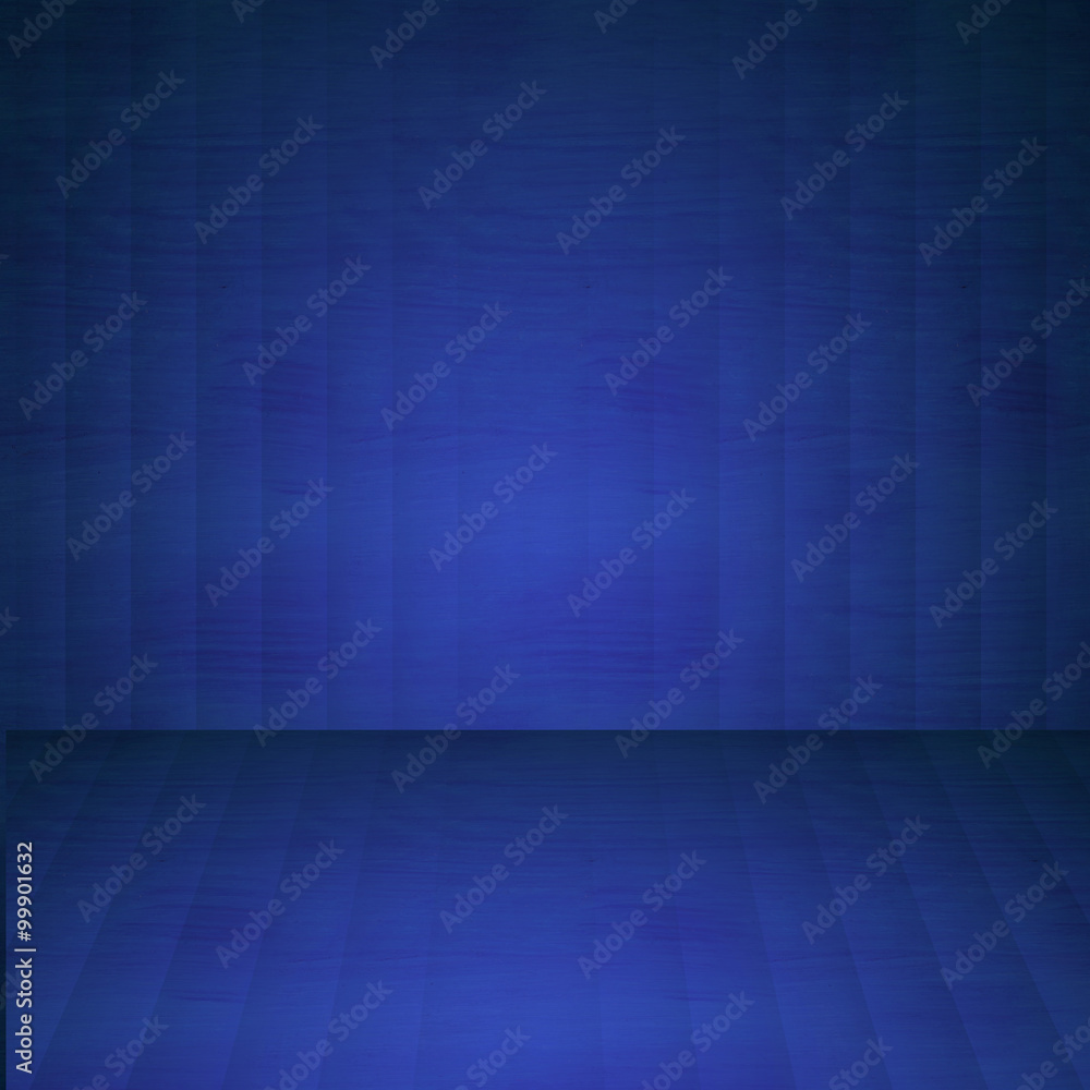 Striped wooden floor and wall background illustration in blue Striped wooden floor and wall background illustration in blue