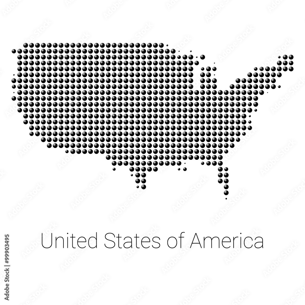 USA Map vector black dotted design
