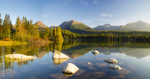 High resolution panorama of the lake in Strbske Pleso