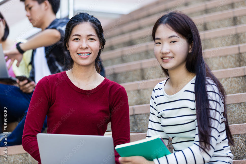 group of happy teen high school students outdoors group of happy teen high school students outdoors