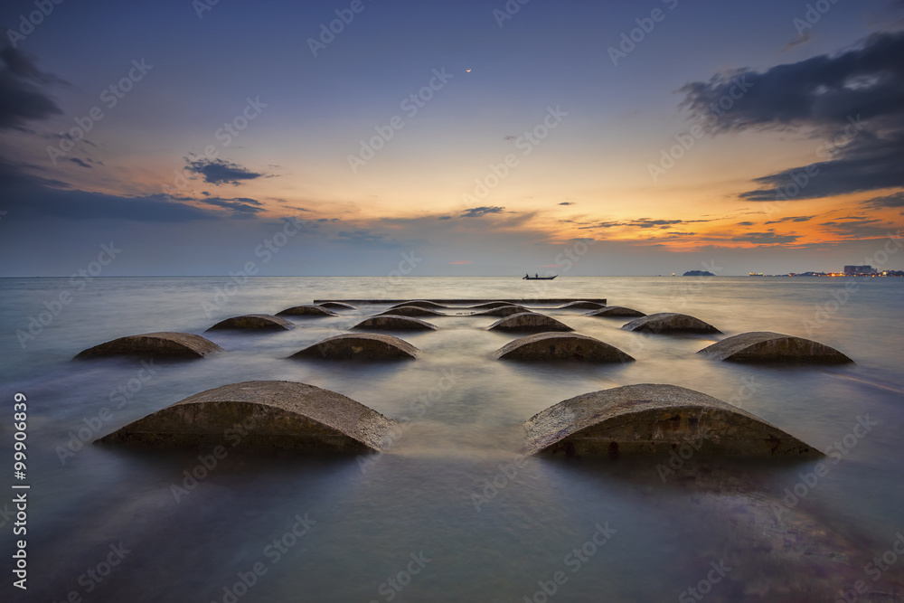 The view of the last light of the day at Port Dickson, Negeri Sembilan. The view of the last light of the day at Port Dickson, Negeri Sembilan.