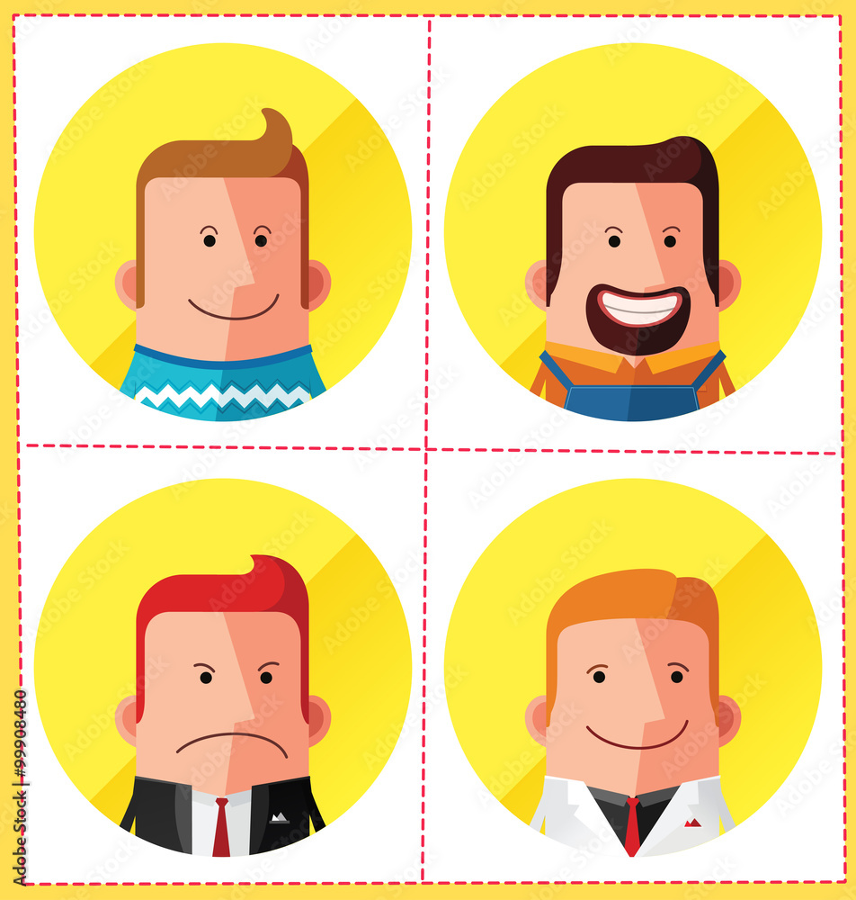 flat style male avatar character design flat style male avatar character design