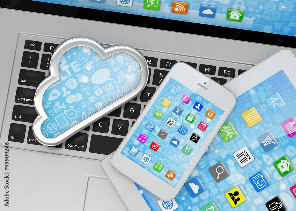 laptop, tablet pc, smart phone and cloud laptop, tablet pc, smart phone and cloud