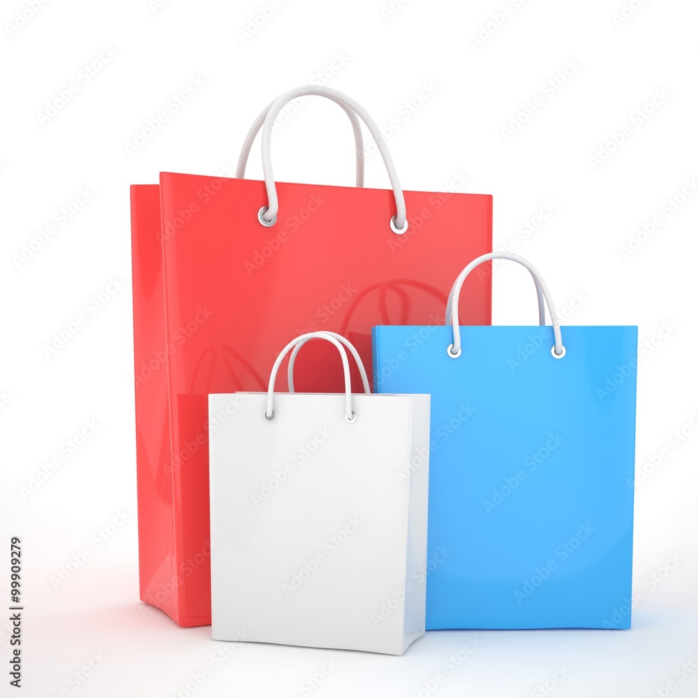 Paper Shopping Bags isolated on white background Paper Shopping Bags isolated on white background