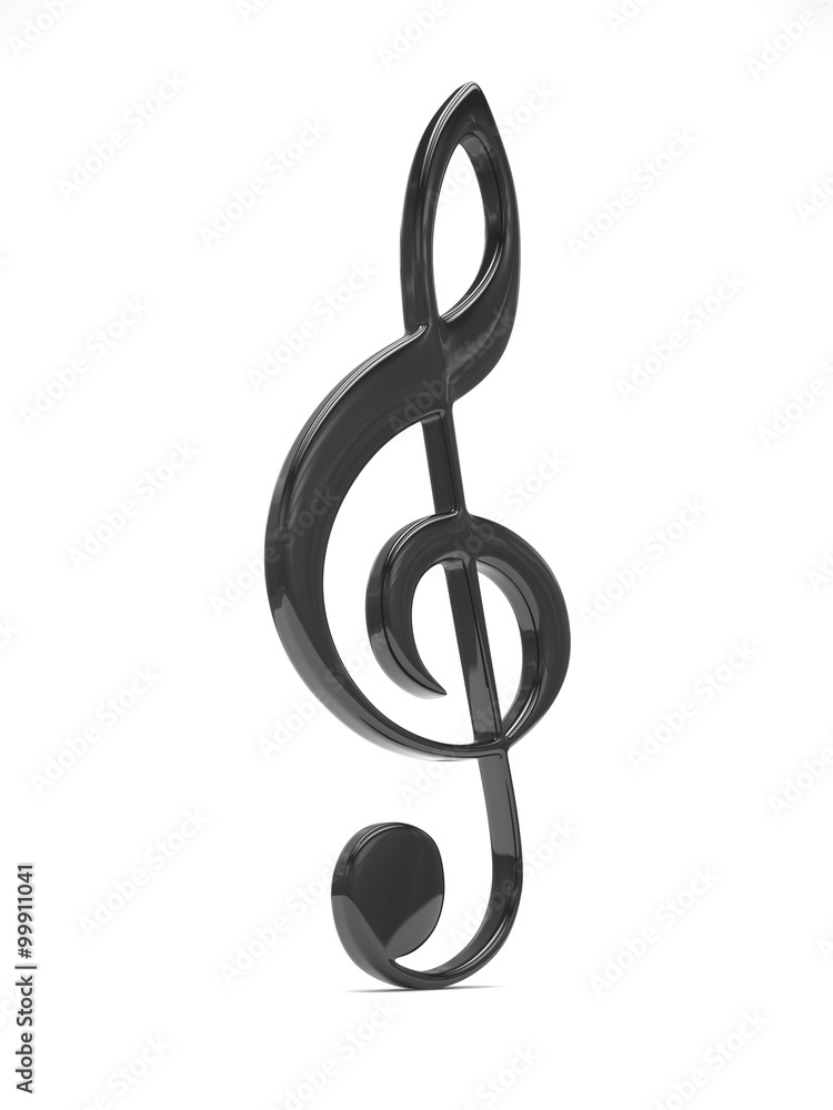 treble clef 3d on white treble clef 3d on white