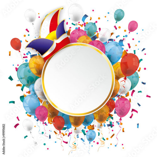 Golden Paper Circle Balloons Confetti Carnival