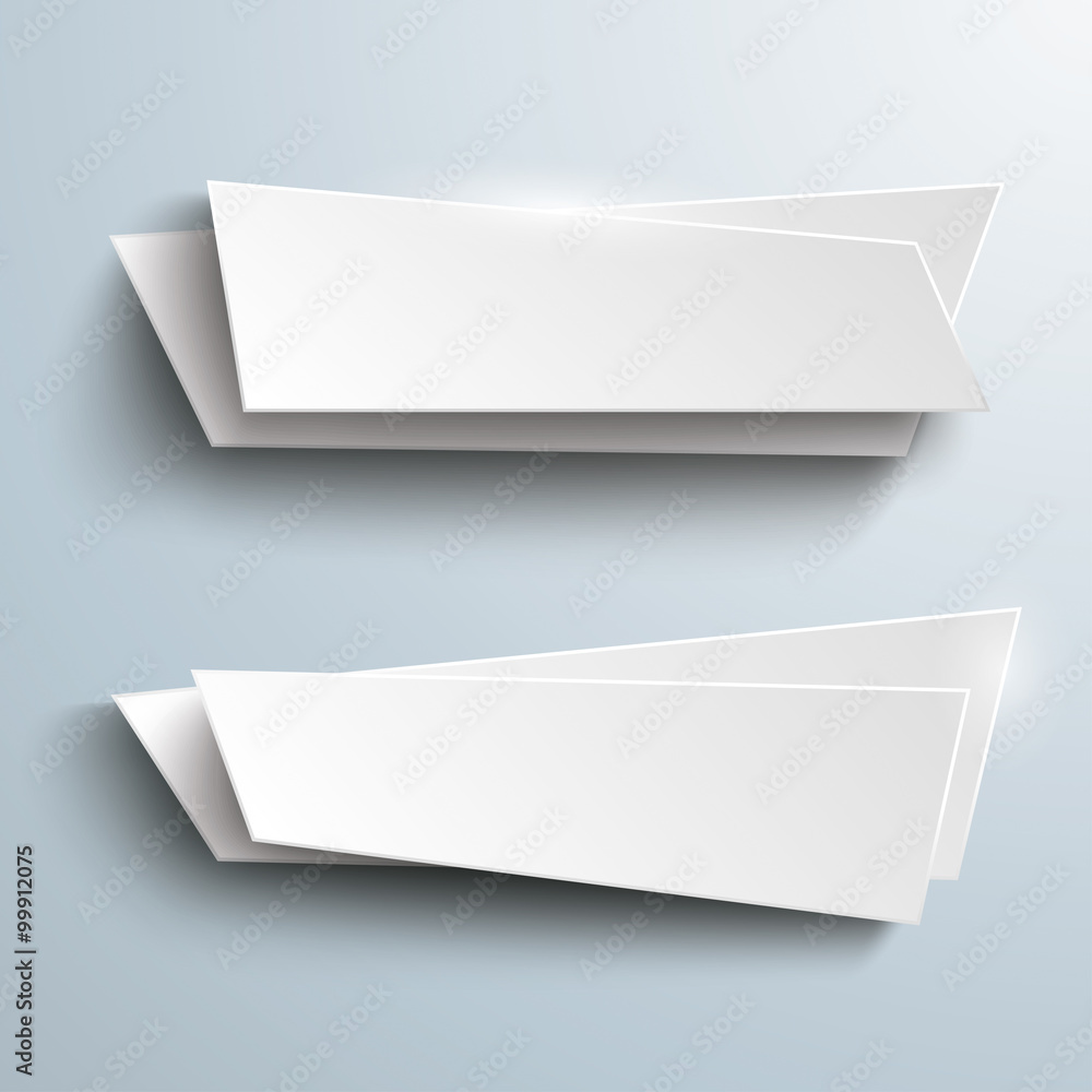 2 White Paper Vector Banners 2 White Paper Vector Banners