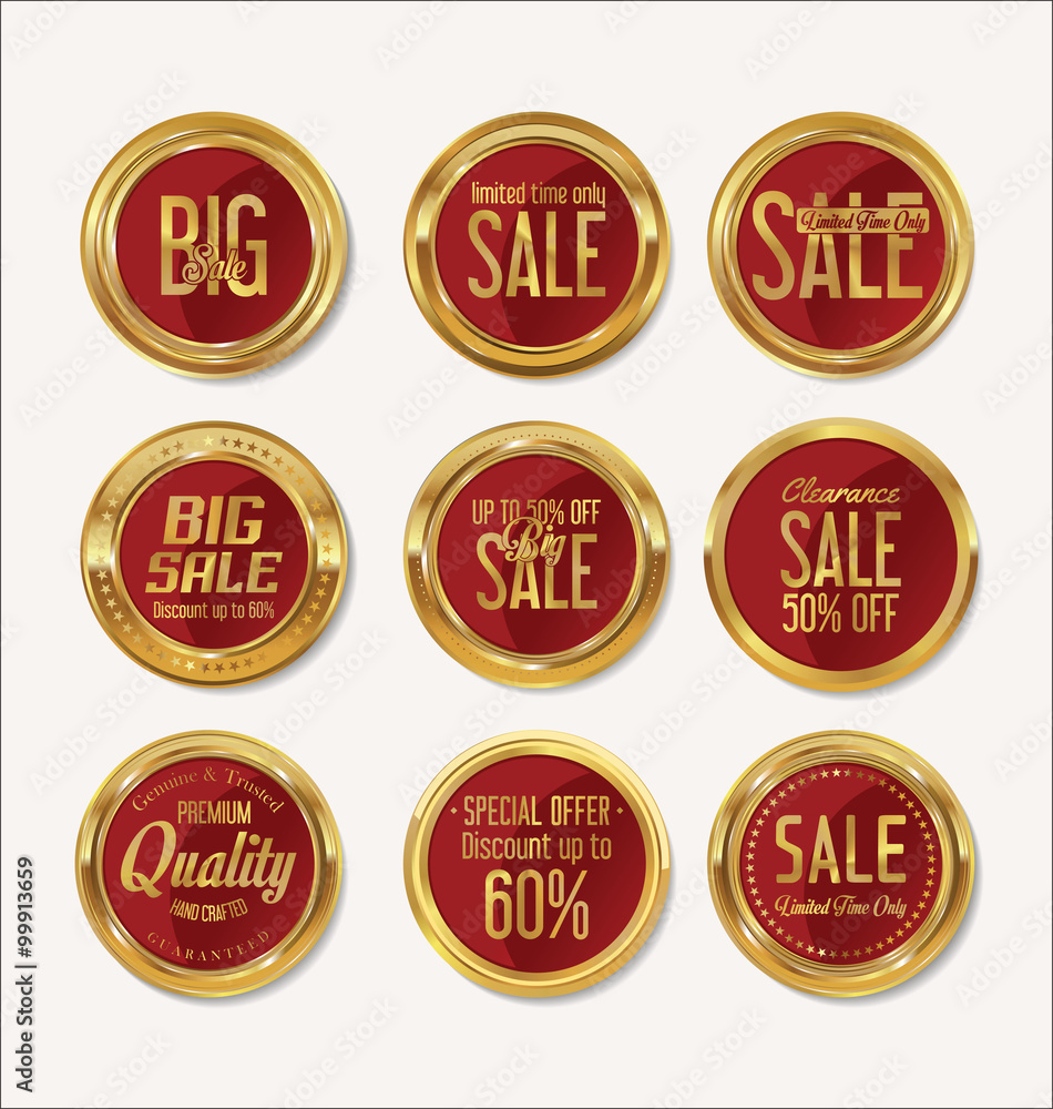 Sale retro vintage badges and labels