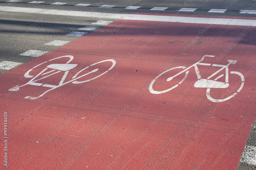 Bicycle Path in Barcelona, Spain