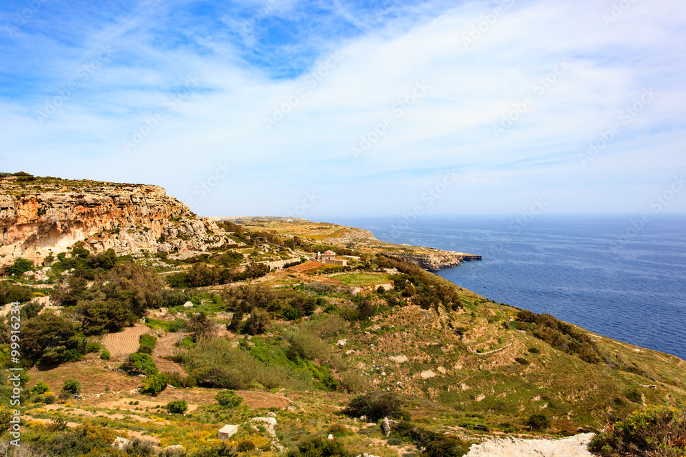 scenic mountains landscape in Malta, Europe