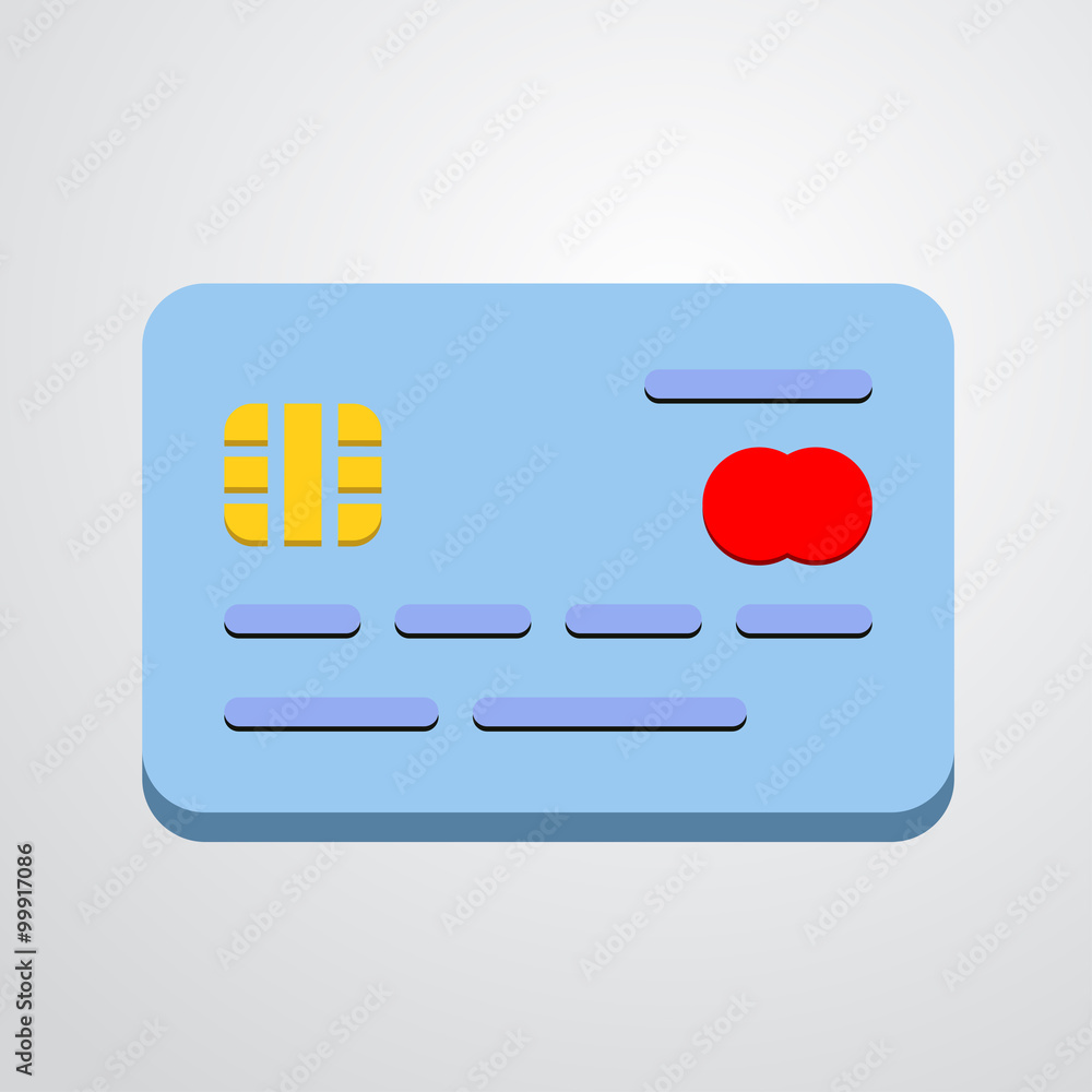 Icono plano tarjeta de credto color en fondo degradado Icono plano tarjeta de credto color en fondo degradado