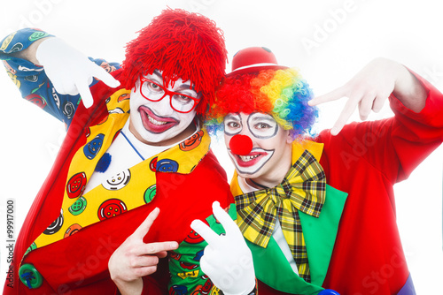 zwei clowns haben spa  