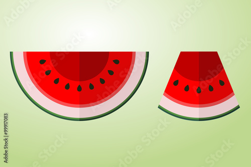 Icono plano sandia sobre fondo degradado