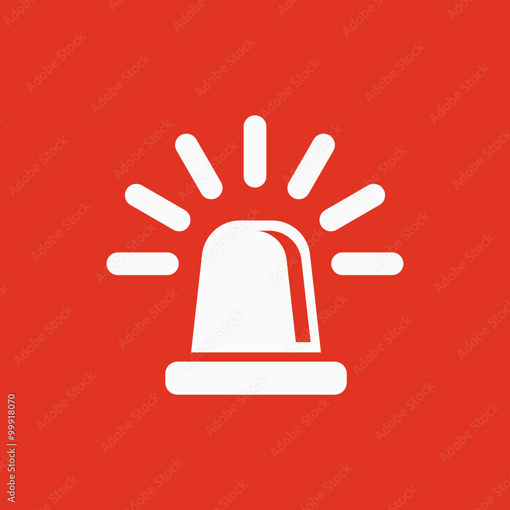 The flasher icon. Police and ambulance, alarm, beacon symbol. Flat The flasher icon. Police and ambulance, alarm, beacon symbol. Flat