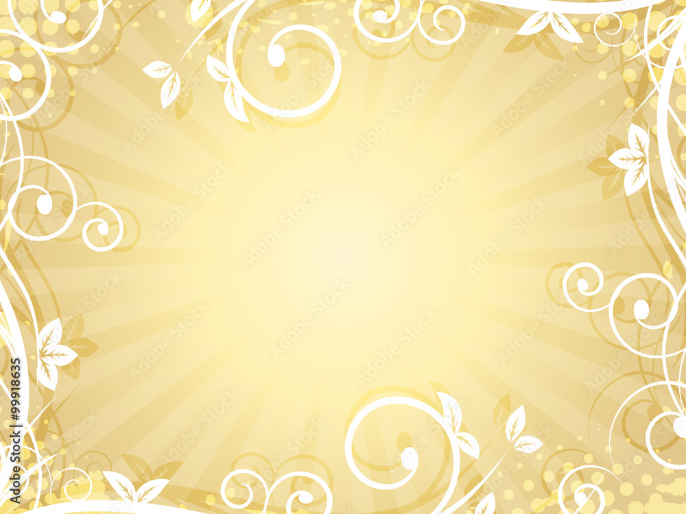 Nature golden background with spiral frame and stripe for your text. Nature golden background with spiral frame and stripe for your text.
