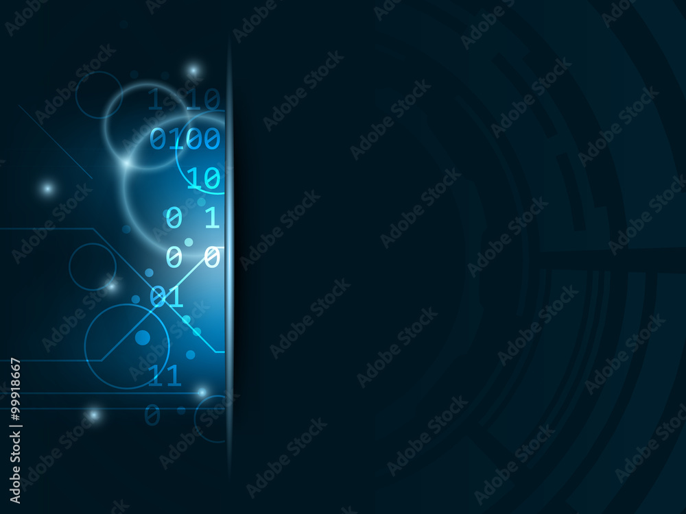 Technological abstract vector background with bubbles, shiny effect and stripe for your text.