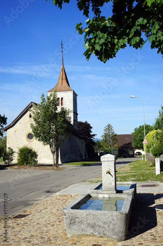 Fountain and church