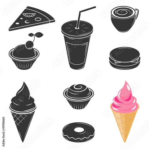 Fast food objects, and all sorts of sweets and food items.