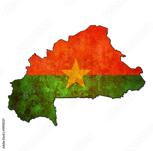 Quadro su tela burkina faso territory with flag