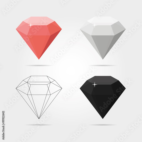 Diamond Set in Vector