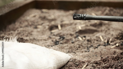 Smoking machine gun photo