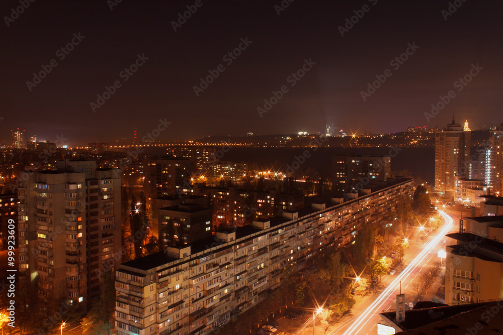 view on Kiev at night