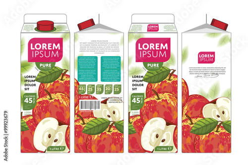 Template Packaging Design Apple Juice