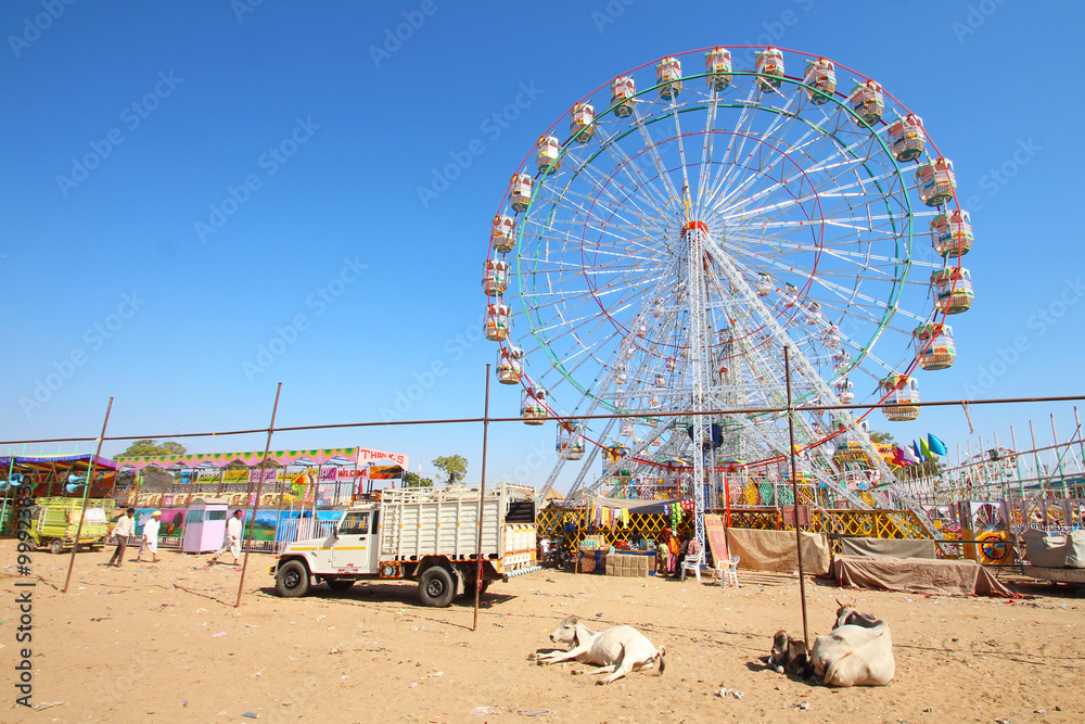 Grandes roues / Foire aux chameaux de Pushkar (Inde)