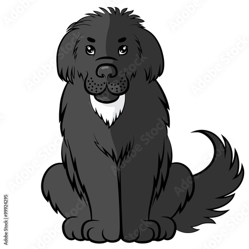 Cartoon black big furry dog