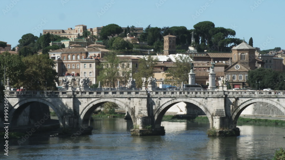Shot of an old bridge in Rome Italy. Shot of an old bridge in Rome Italy.