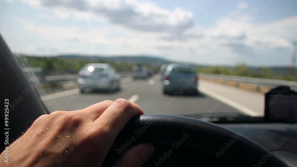 Holiday traffic jam on the highway POV Holiday traffic jam on the highway POV