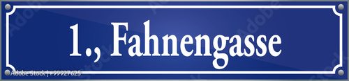 Straßenschild Fahnengasse im ersten Wiener Gemeindebezirk in Wien Österreich