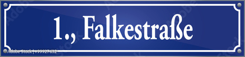 Straßenschild Falkestraße im ersten Wiener Gemeindebezirk in Wien Österreich